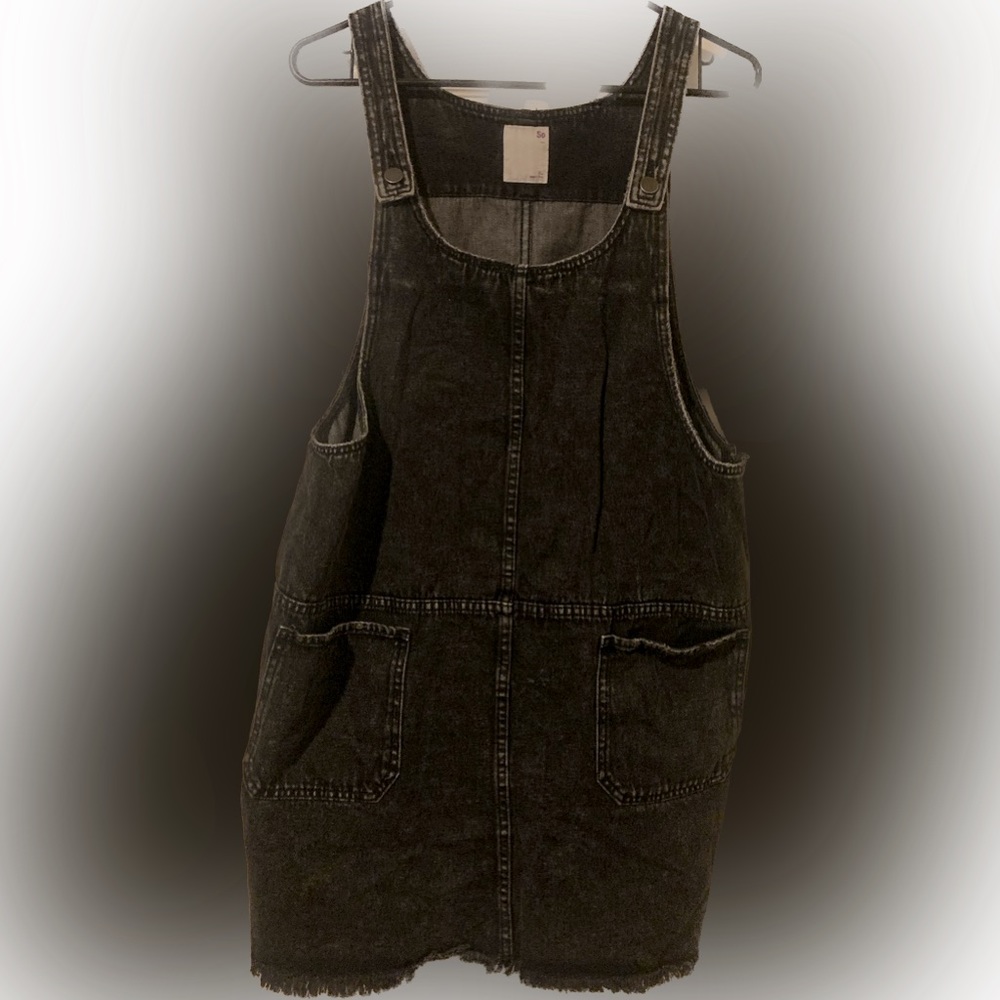 Cute black denim overall skirt